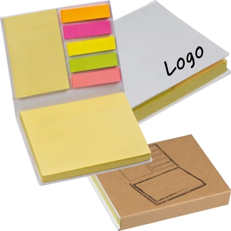 Notizset "Bizz" mit Haftmarker, weiß