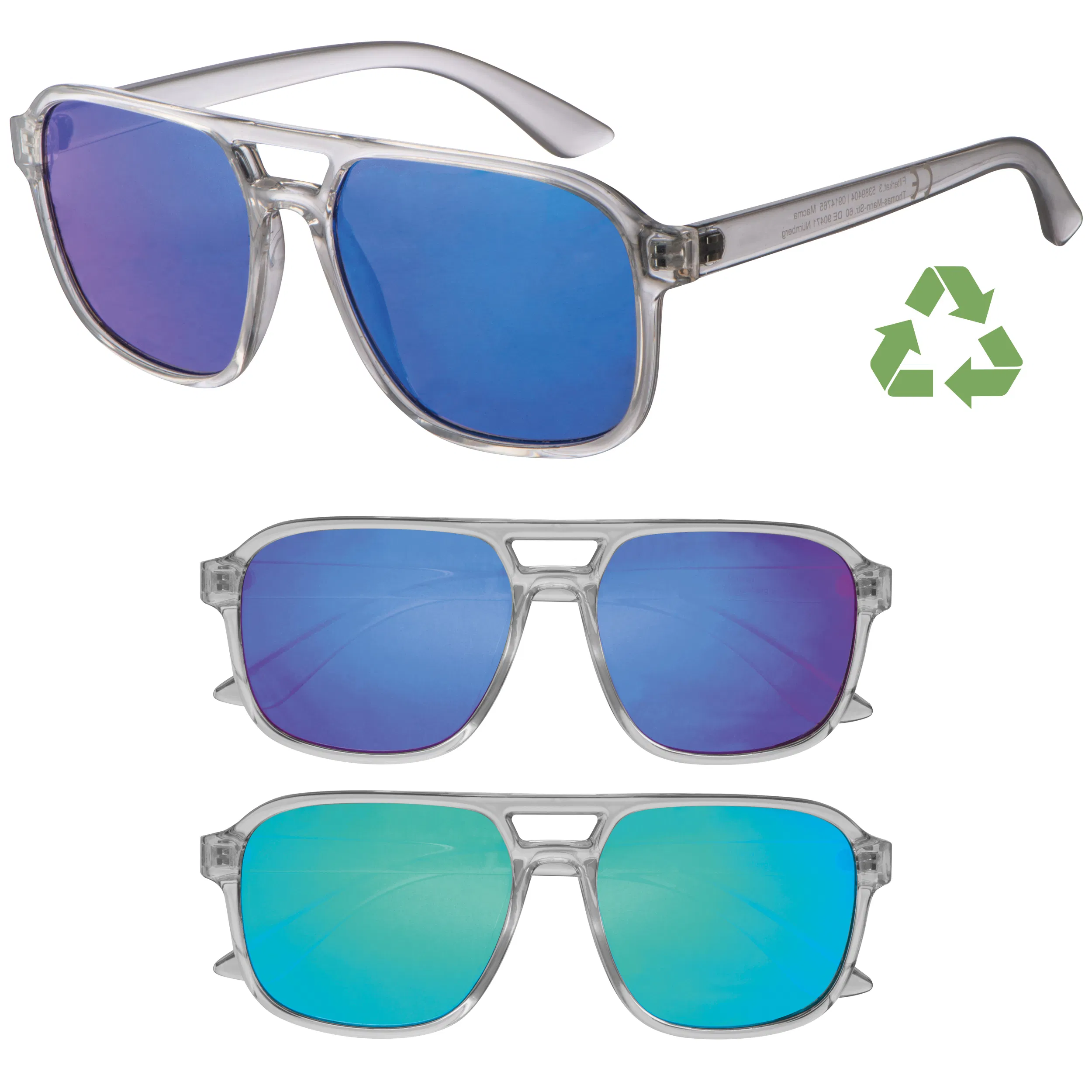 Moderne Sonnenbrille aus recyceltem Kunststoff