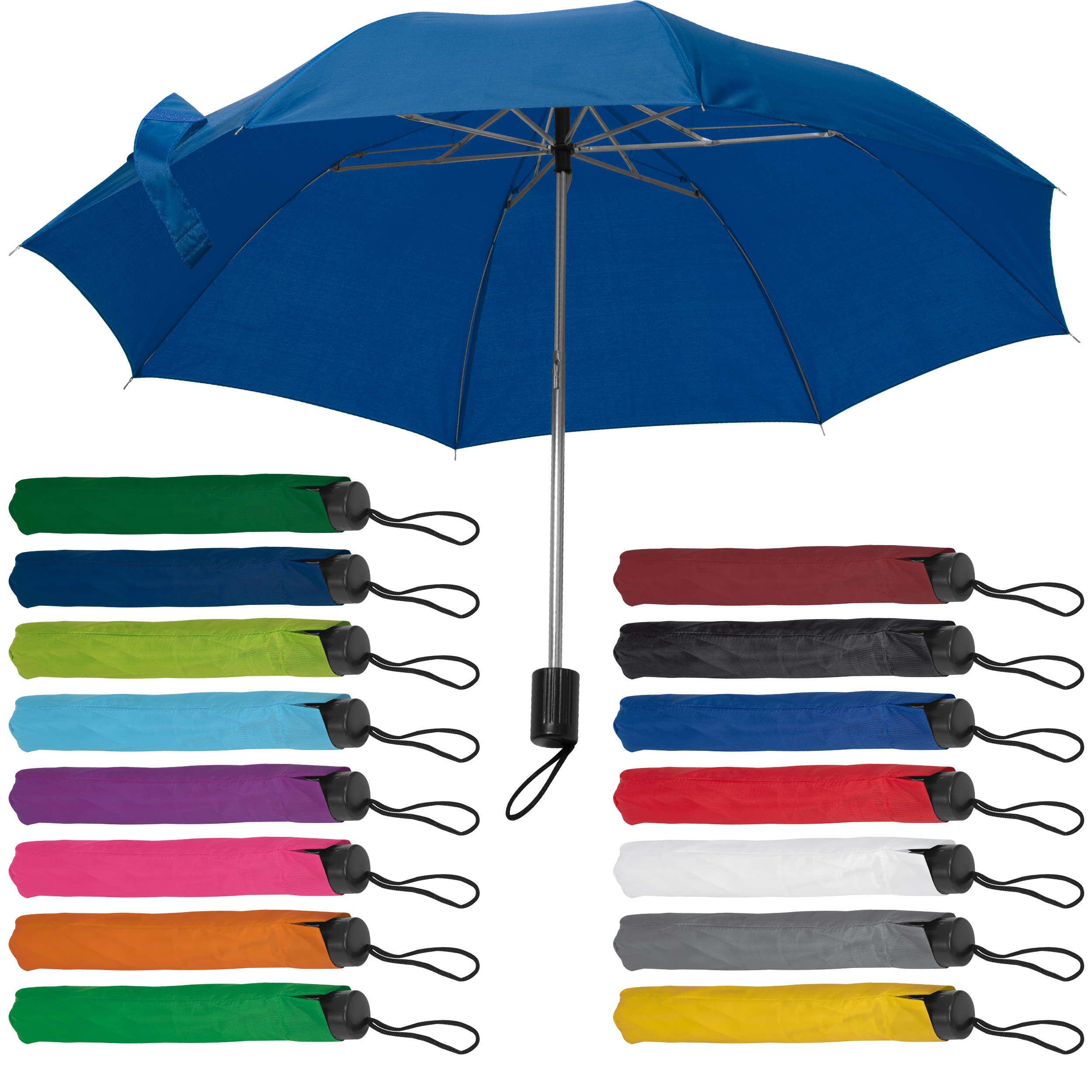 Taschenschirm mit Teleskopstab und Schutzhülle