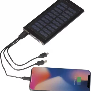 Powerbank mit Solarfunktion, schwarz